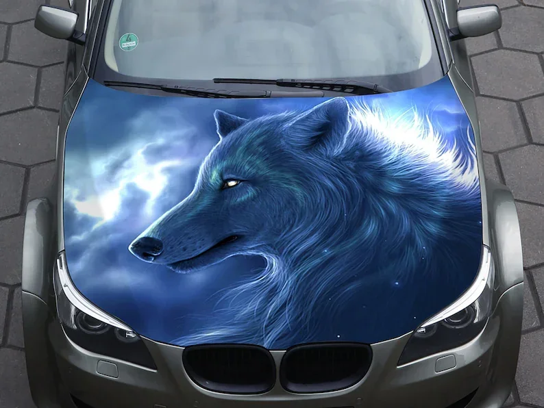 

Car Accessories Hood Decal, Wrap Decal, Wolf, Art, Vinyl, Sticker, Graphic, Truck Graphic, Bonnet Sticky Paper, Skull, F150