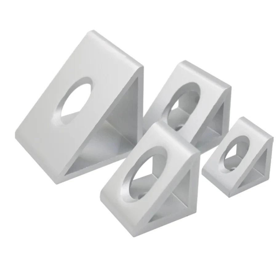 4Pcs Aluminum Profile Right Angle Triangle Block Triangle Connector Bracket 3030 4040 4545 2040 3060 4080 4590 Silver Black
