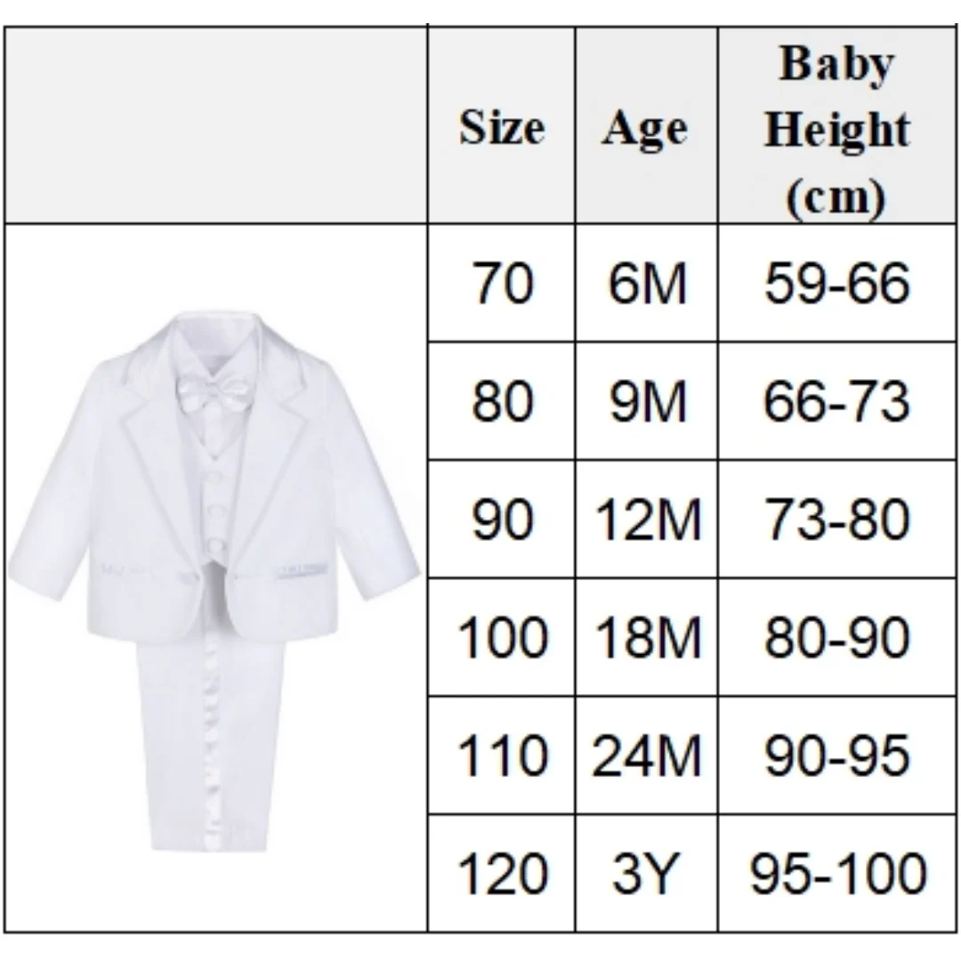 White Baby Boy Suit Set 6