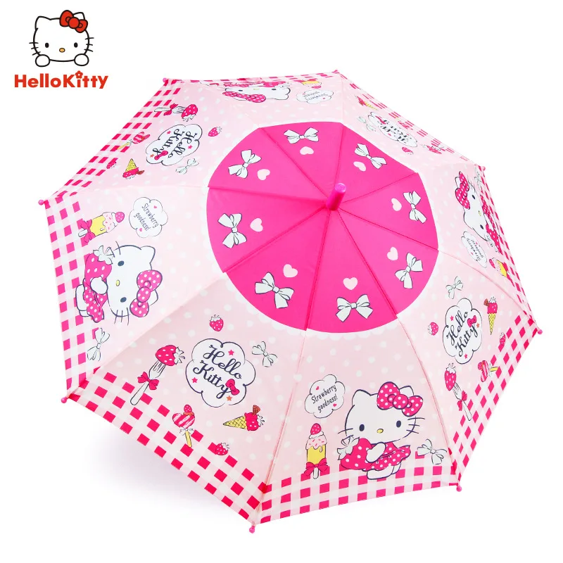 

Kawaii Sanrio Hello Kitty Umbrella Rain or Shine Student Sun Protection 8 Ribs Thick Umbrella Cloth Fashion Girl Birthday Gift