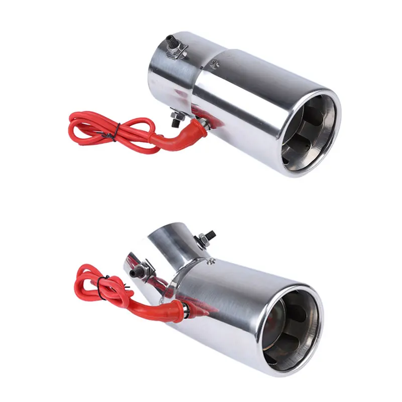 

Exhaust Muffler Tip Pipe With LED Light Universal Vehicles Bolt-On To Car Modified Single Outlet Tail Throat