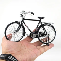 Retro Black Alloy Diecast Bicycle Toy - Metal Bike Simulation (Black Foam Box)