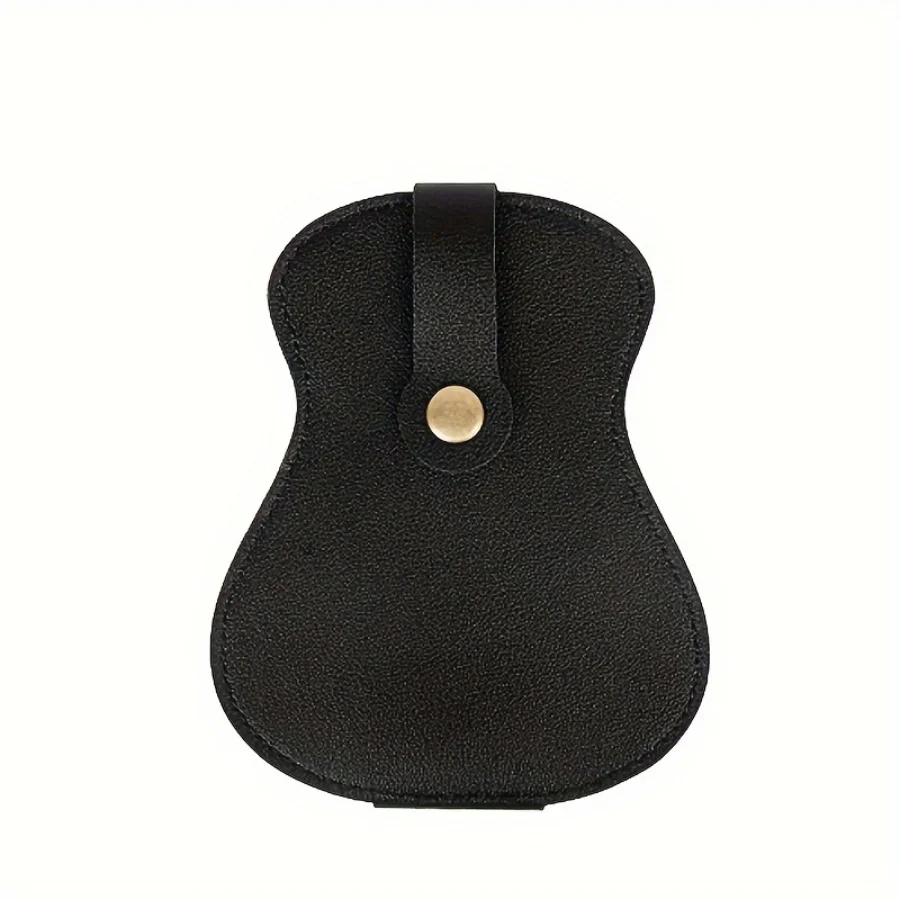 Gitarrenplektrum-Aufbewahrungstasche - Gitarrenförmige Tasche für 18 Plektren, Leicht zu Tragen, Leder-Plektrum-Etui aus Exquisitem Rindsleder B – Detail 8