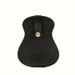 Premium Leather Guitar Pick Storage Bag - Stylish & Compact, Holds 18 Picks (A black paddle bag)