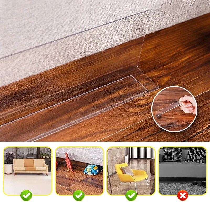 Toy Blockers For Furniture Under Couch Blocker Adjustable Bumper Stop Things From Going Under Sofa Furniture Bed For Pets Kids 2