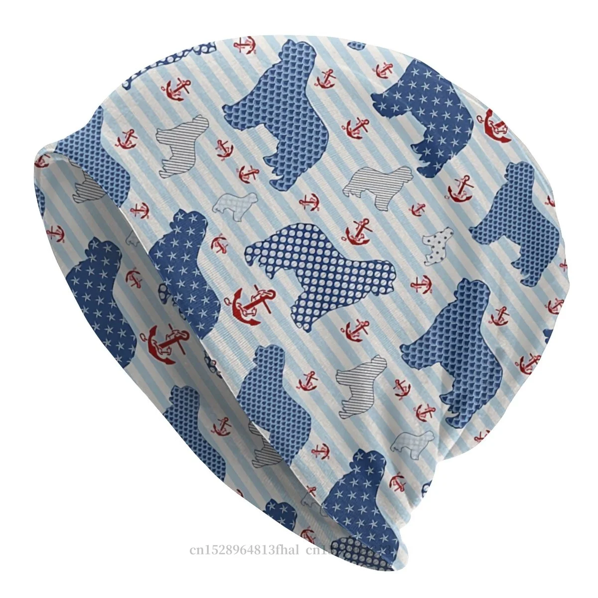 

Bonnet Hats Men Women's Thin Hat Nautical Newfie Pattern Autumn Spring Warm Cap Design Skullies Beanies Caps