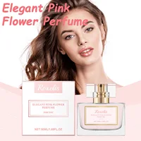 Fragrant Perfume Women Elegant Pink Flower Perfume Floral Scent Odor Remover Lighted Fragrance Portable Body Perfume for Dating