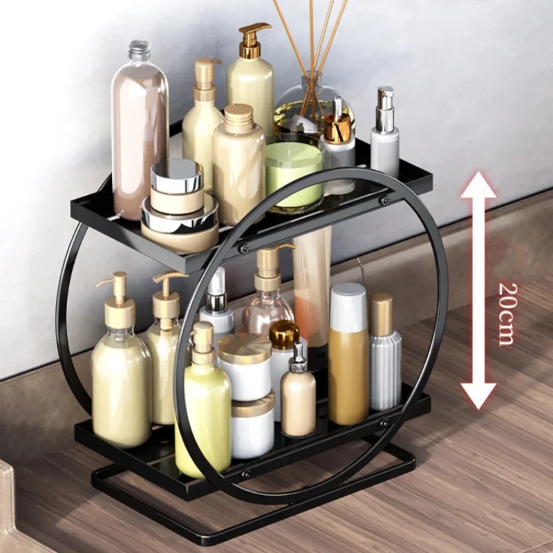 Light Luxury Bathroom Shelf Rack Bathroom Toilet Washstand Countertop Storage Rack Cosmetics Organizer Box for Dressing Table 4