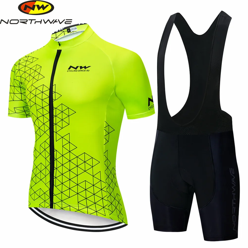 Nuckily Homme Manches Longues Maillot et Cuissard Long Velo Cyclisme