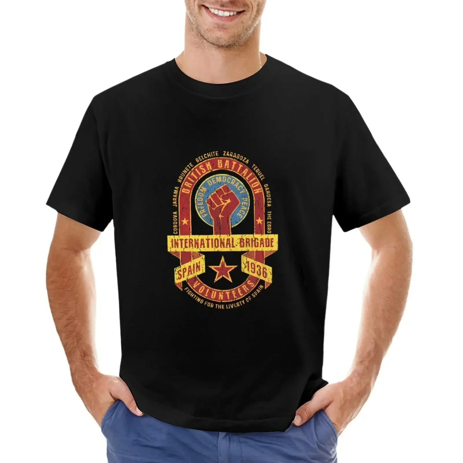 

International Brigade British Battalion T-shirt customs design your own sports fans heavyweights sweat fitted t shirts for men