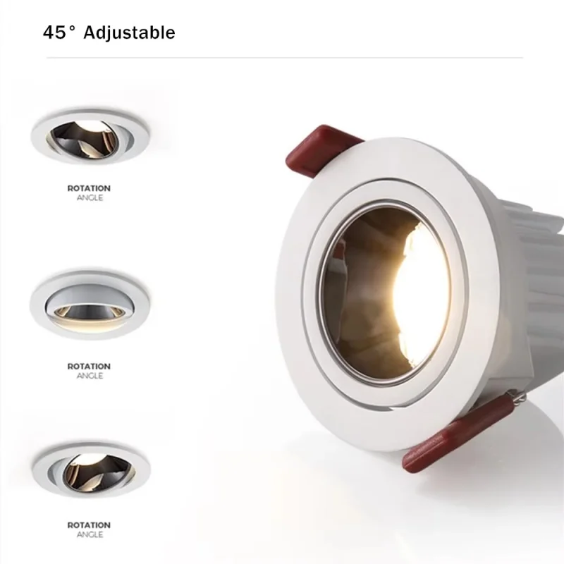 Led Downlight Recessed Ceiling Lamp Spot Lamp Angle Adjustable Aluminum Spot Led Light 9W 12W AC110V 220V for Home Office Store