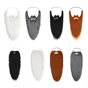 L93f santa barba falsa barba costume barba vecchia costume baffi halloween barba accessori per feste barba Natale
