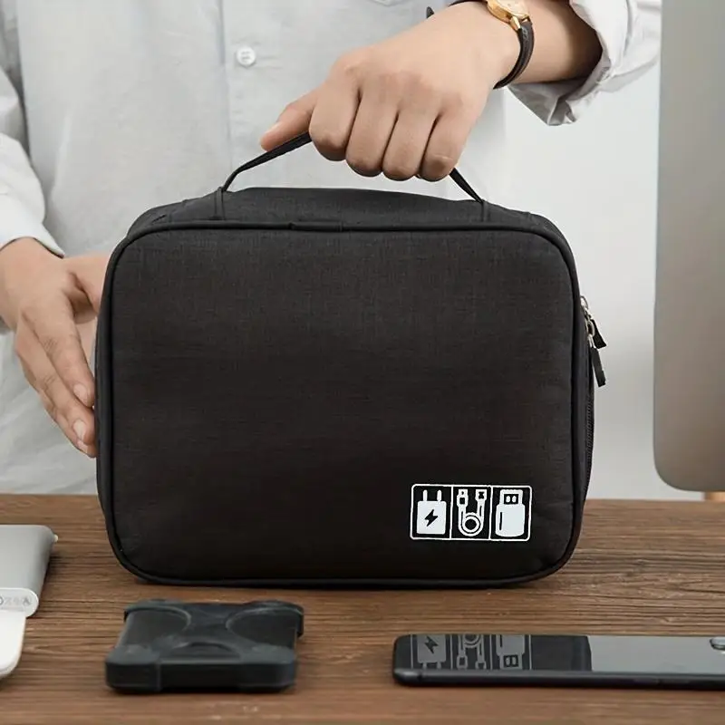 Portable Electronic Accessories Storage Bag, Travel Cable and Charger Organizer