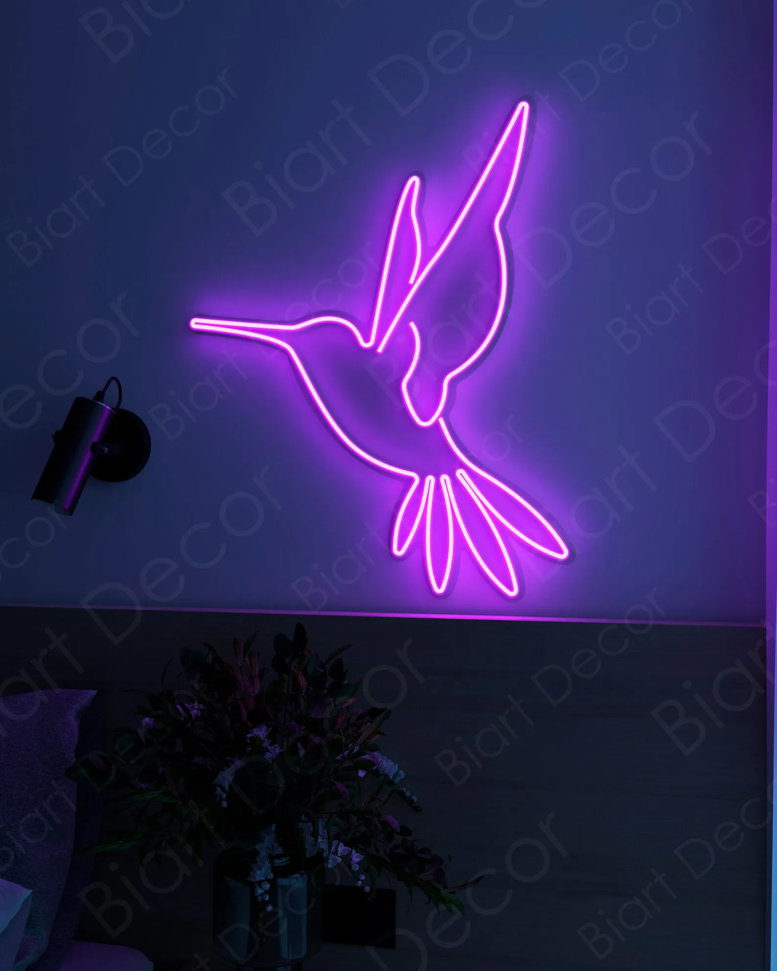 

Hummingbird Neon Sign USB Powered for Room Decor, LED Neon Light Dimmable Night Lamp for Bedroom Wall Art