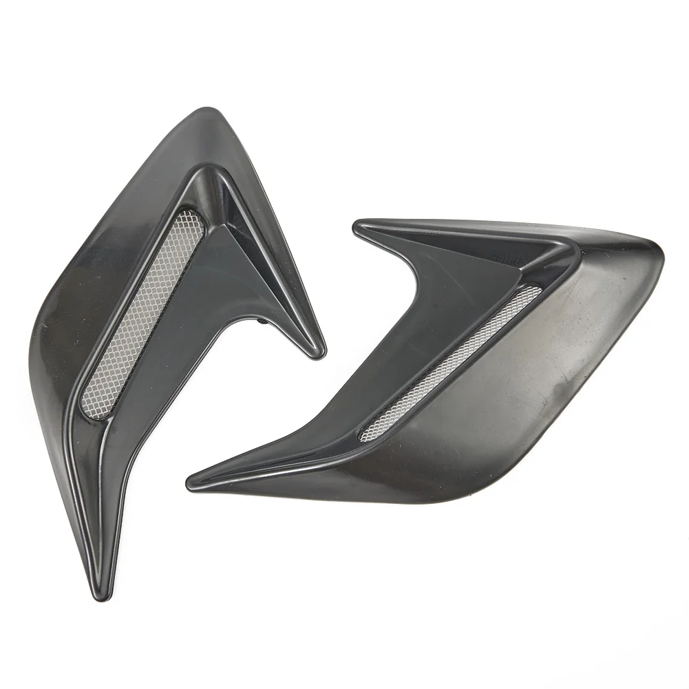 

2Pcs Car Decorative Side Vent Air Flow Fender Intake Mesh Grill Stickers Black Great Decorations More Ornamental