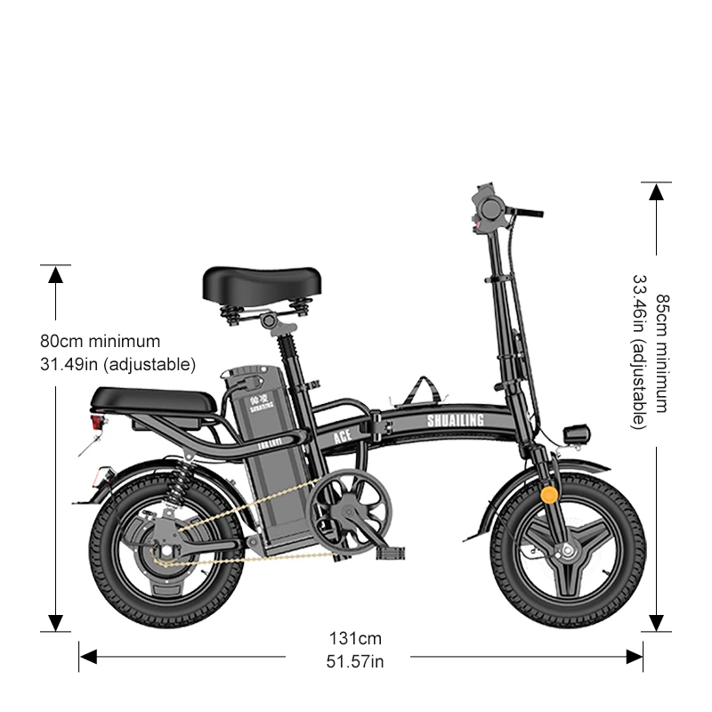 ACE folding Ebike, Alibaba's best-selling product, 48V 400W rear