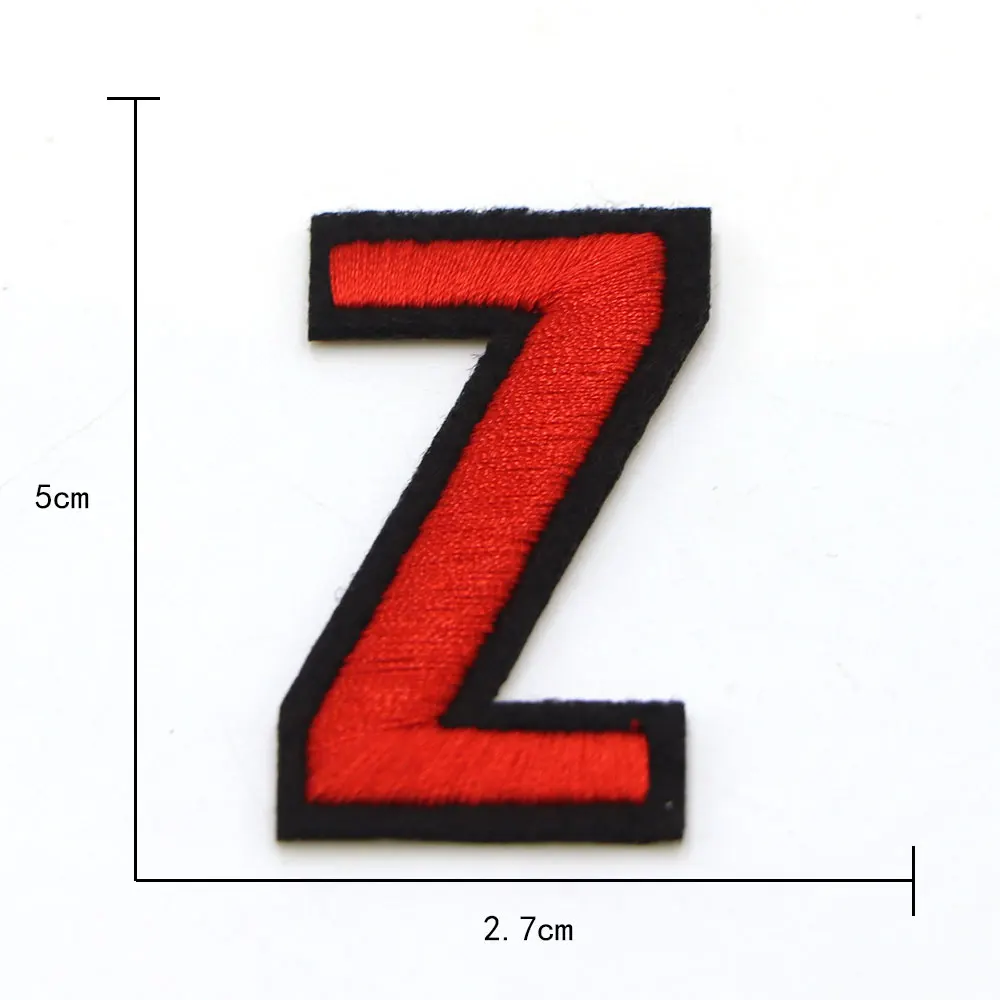 1pc roter Buchstabe a bis z gestickter Patch aufnähen/bügeln auf Patch Applique Kleidung Kleid Pflanze Hut Jeans Nähen Blumen Applikation DIY – Detail 29