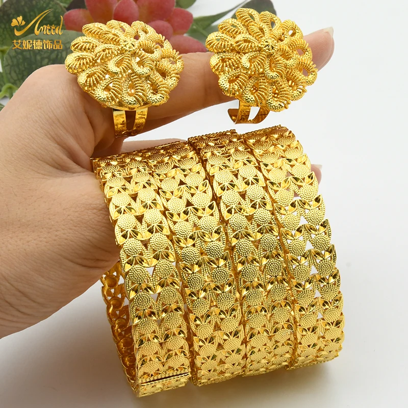 Bangle Bracelet Dubai Bangles For Women Middle East Gold Color Bangle Ethiopian Saudi Arab Bracelet Wedding Bride Jewelery African Birthday Gift
