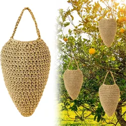 Hand - Crocheted Artificial Hornet Nest Decoy - Outdoor Wasp Repellent Hanging Decor (Light khaki Large)