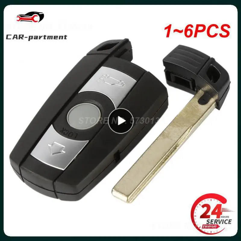 

1~6PCS Button Car Key for 1 3 5 6 Series E90 E91 E92 E60 Remote Key Shell Case Smart Key Blade Fob With 2025 Battery