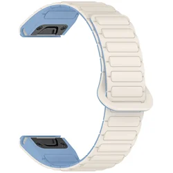 Universal QuickFit Magnetic Silicone Band - Premium Adjustable Strap in Multiple Sizes - QuickFit 20mm (White Blue)