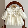 2025 New Autumn 0-24M Baby Girls Clothing Toddler Baby Girls Romper Long Sleeved Mesh Splicing Infant Baby Girls Jumpsuit