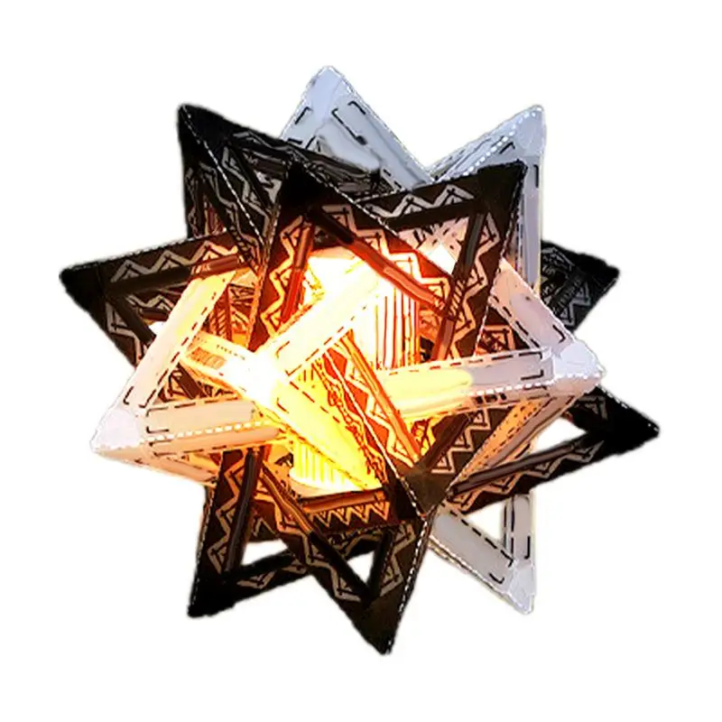 キャンプやアウトドアアクティビティ用のランタンシェード,防水,星型