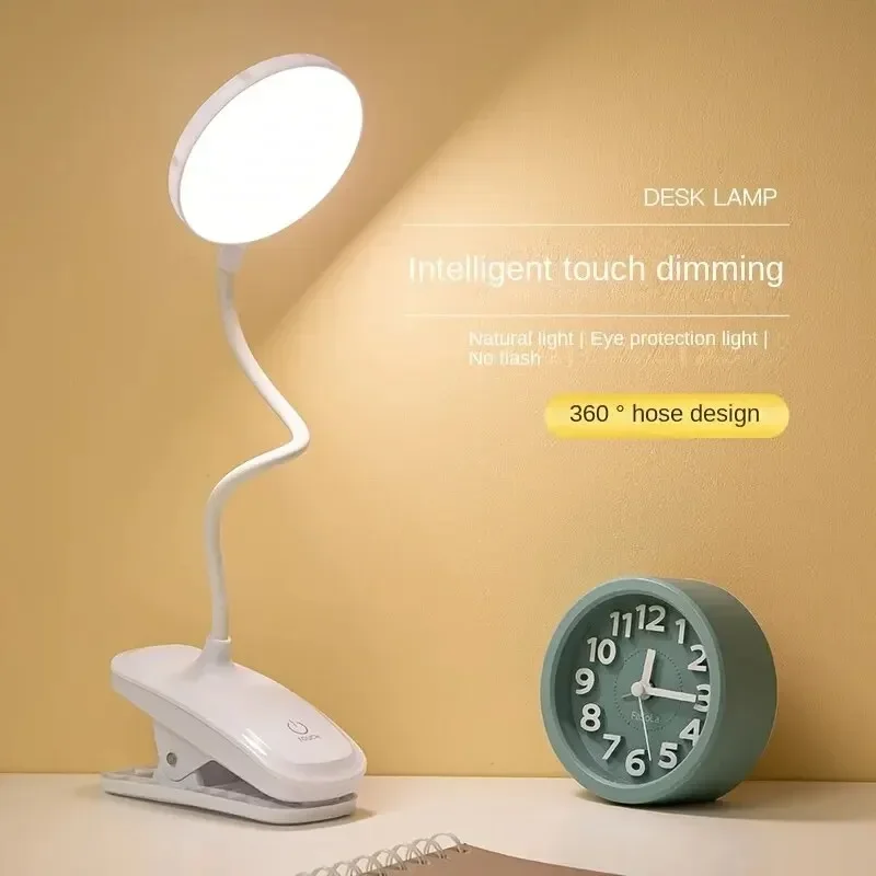LED Desk Lamp LED Light Desk Lamp Book Light 4000mAh USB Rechargeable LED Clip Table Lamp 3 Levels Dimmable Eye Protection Portable Touch Reading Book Lamp Bedside Desk