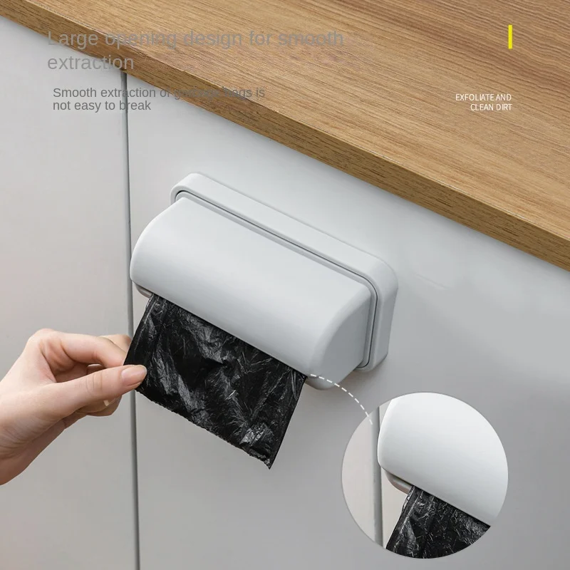 Toilet garbage bag storage box, no punching, simple wall mounted collector, kitchen pull-out sorting garbage box 3
