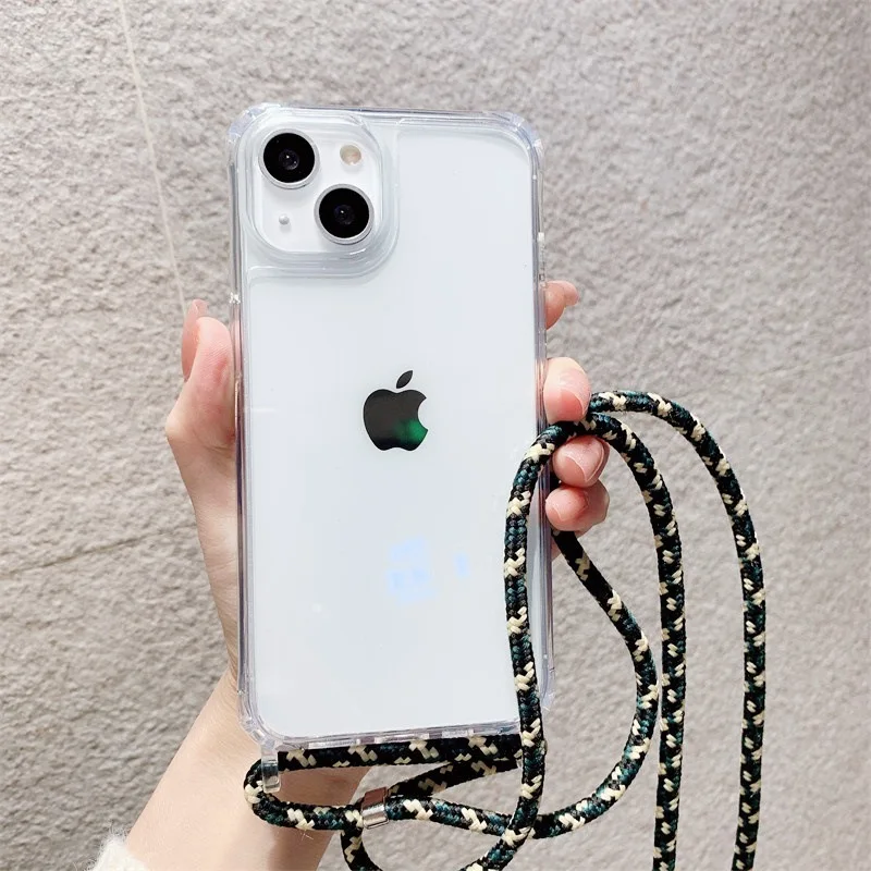 Transparent Crossbody Necklace Cord Lanyard Case with Clear Soft Cover