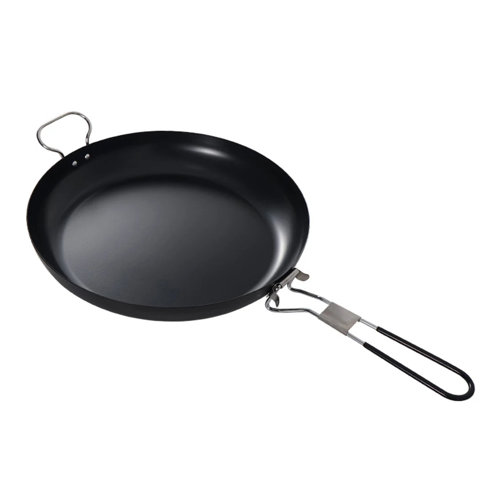 Nonstick Frying Pan Portable Barbecue Frying Pan Foldable Handle with Scratch-resistant Coating Barbecue Camping Cookware