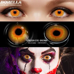 Spooky White Mesh Blind Halloween Cosplay Contact Lenses (GOLDEN EYE - BROWN)