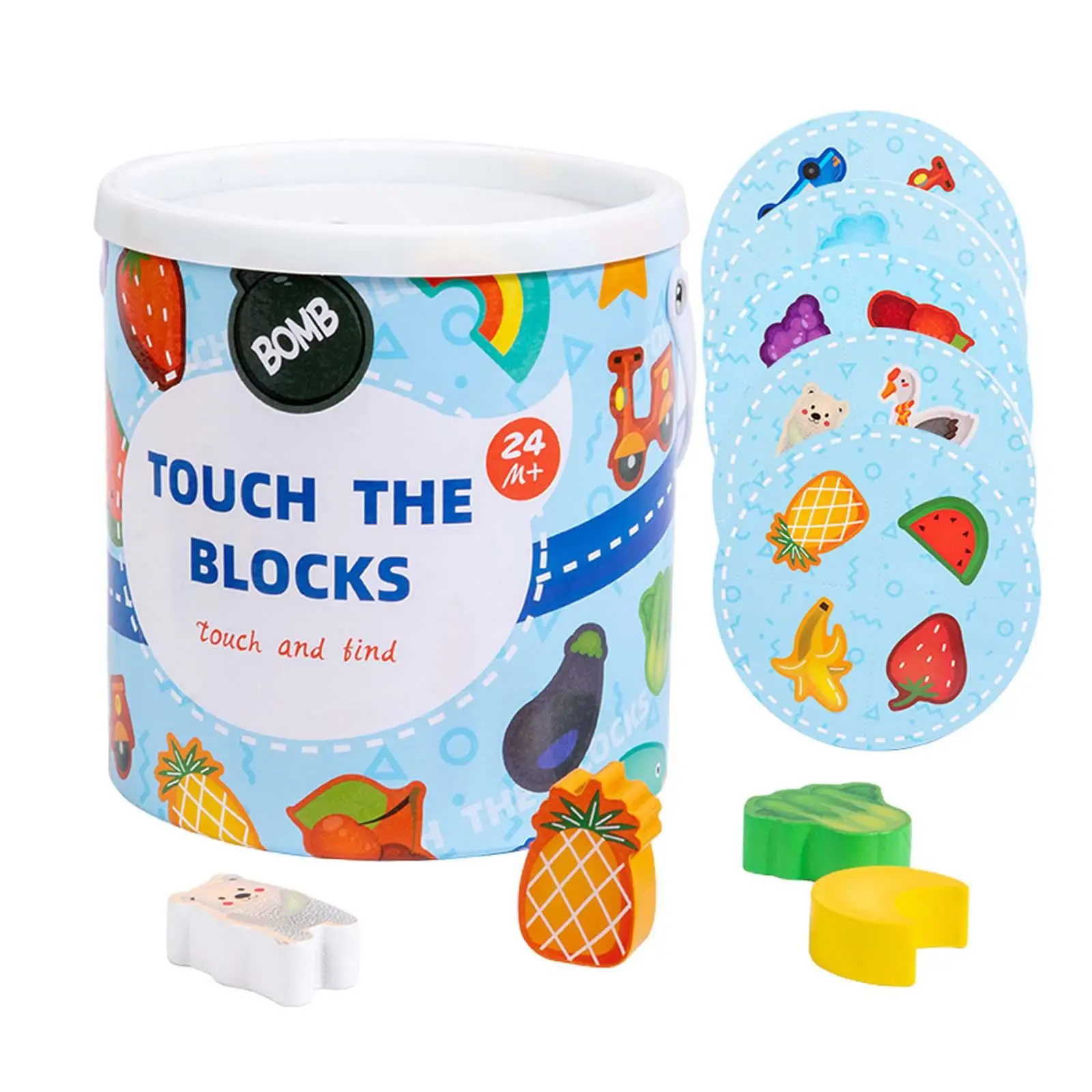 

Touch Grasp Blocks Learning Toy Montessori Toy for Kids Girls Boys Infants