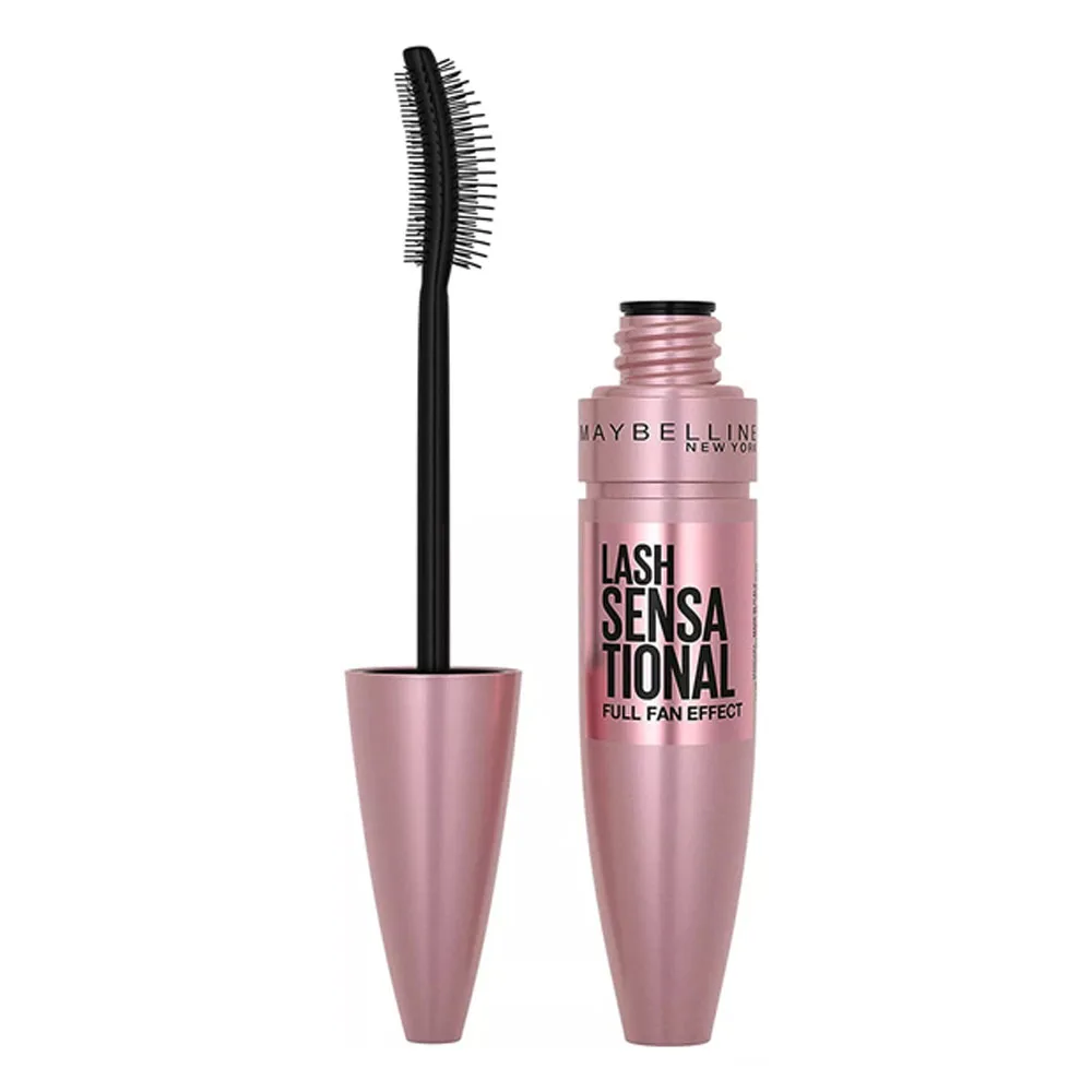 Maybelline New York, Mascara de Pestañas Volumen definido, Lash Sensational, Formula con rosa mosqueta, Tono: Black, 9.5 ML Maquillaje, lifting pestañas, alargadores de pestañas, pestañas