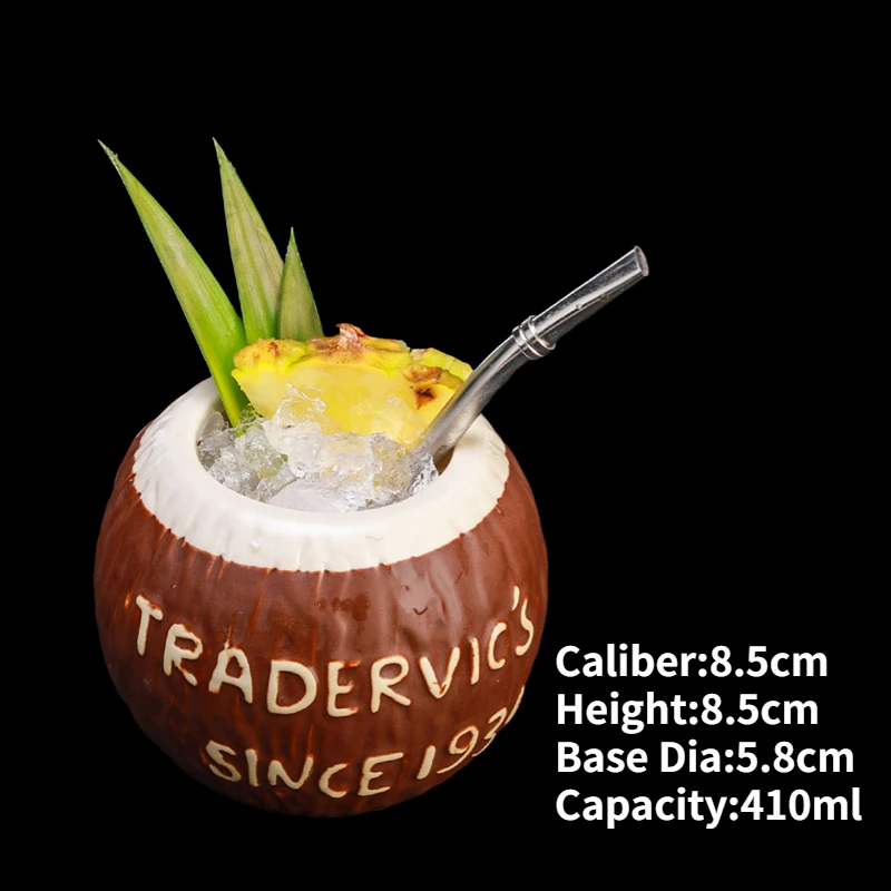 Hawaiian Ceramic Tiki Mug - Creative Cocktail Cup and Halloween Bar Gift