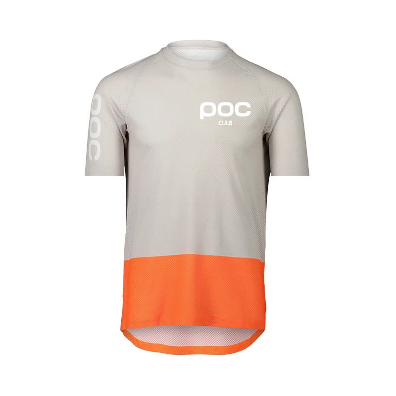 

2023 New Summer CULB POC Short Sleeve T-shirt Quick Dry Breathable Off Road Mountain Speed Drop Race Crew Neck