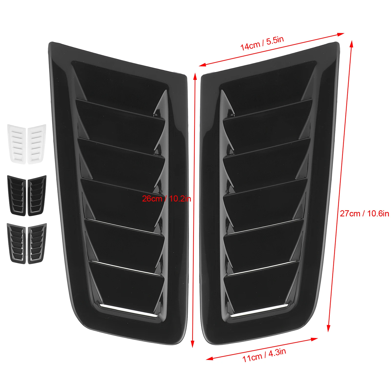 Hood Vents 2pcs Universal Car Bonnet Air Vent Trim ABS Engine Hood Air Outlet Cover Fit For Focus RS MK2 Style