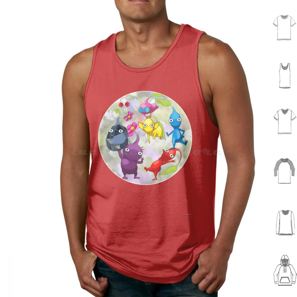 Pikmin Fanart Canotte Stampa Cotone Pikmin Gaming Switch Wii Wii U 3Ds Fanart Trend Nuovi Fiori Gamer Game Videogioco