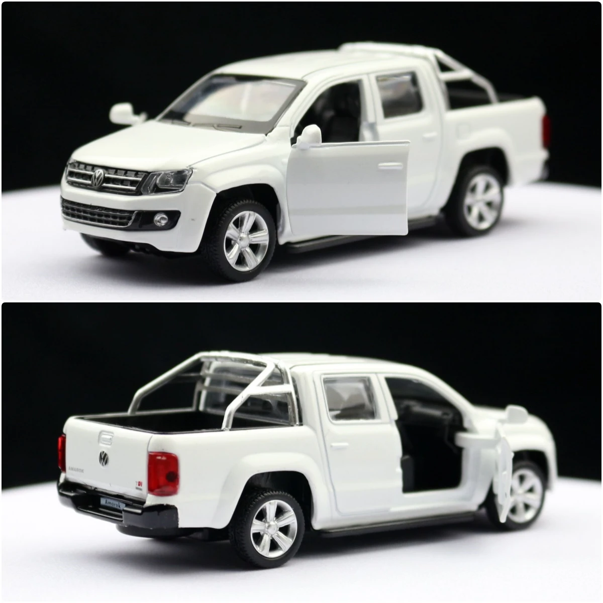 1/46 Volkswagen Amarok Pickup Truck Toy Car Model for Children Diecast Metal Off Road Miniature Pull Back Collection Gift 4