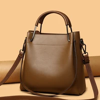 Véritable marque Top qualité en cuir souple sacs fourre-tout décontractés pour les femmes Sac à main pierre femme épaule Sac à bandoulière Sac de Style d'hiver 5