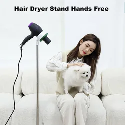 Hair Dryer Holder Handsfree Adjustable Metal Hairdrye Stand Hands Free Women Pet Blow Dryer Holder for Bathroom Makeup Room New