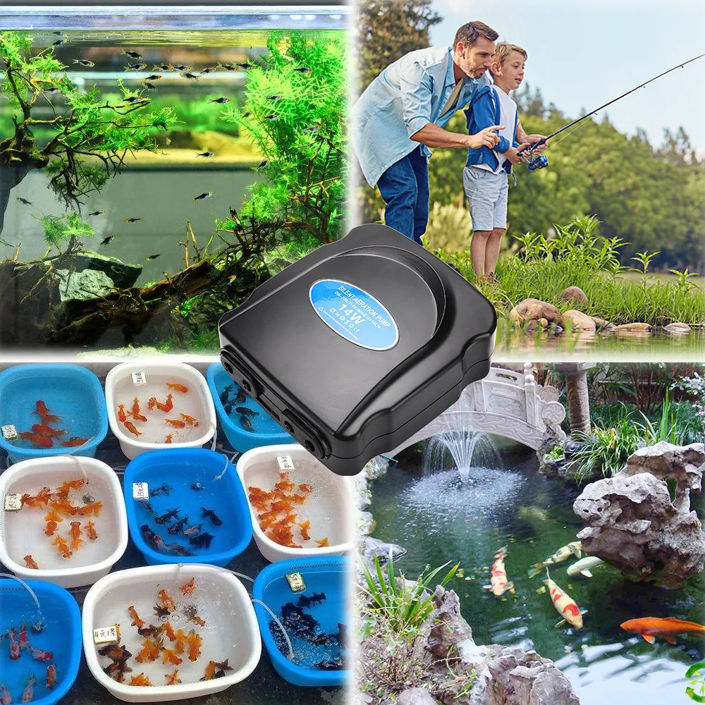Adjustable Aquarium Air Pump 110V~220V Air Pump 3W~12W For Bedroom Fish Tank Silent Oxygen Compressor