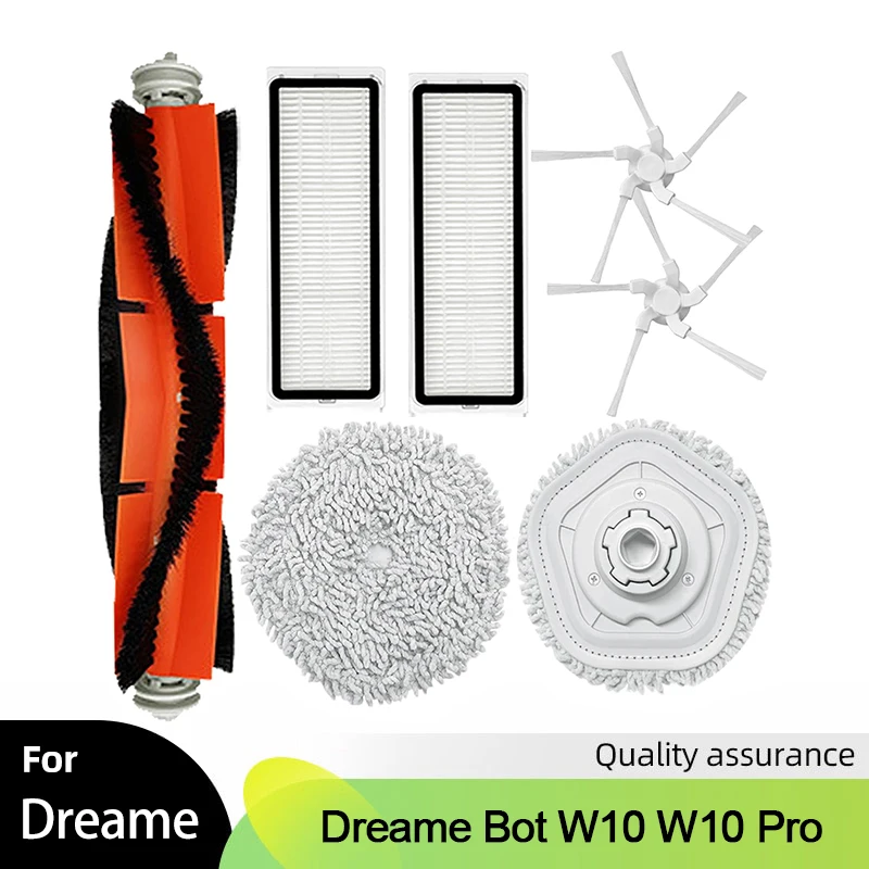 Almofadas Mop para Xiaomi Dreame Bot Escova Lateral Principal Filtro Hepa Acessórios Mop W10 Aspirador Robótico W10 Pro Peças de Reposição