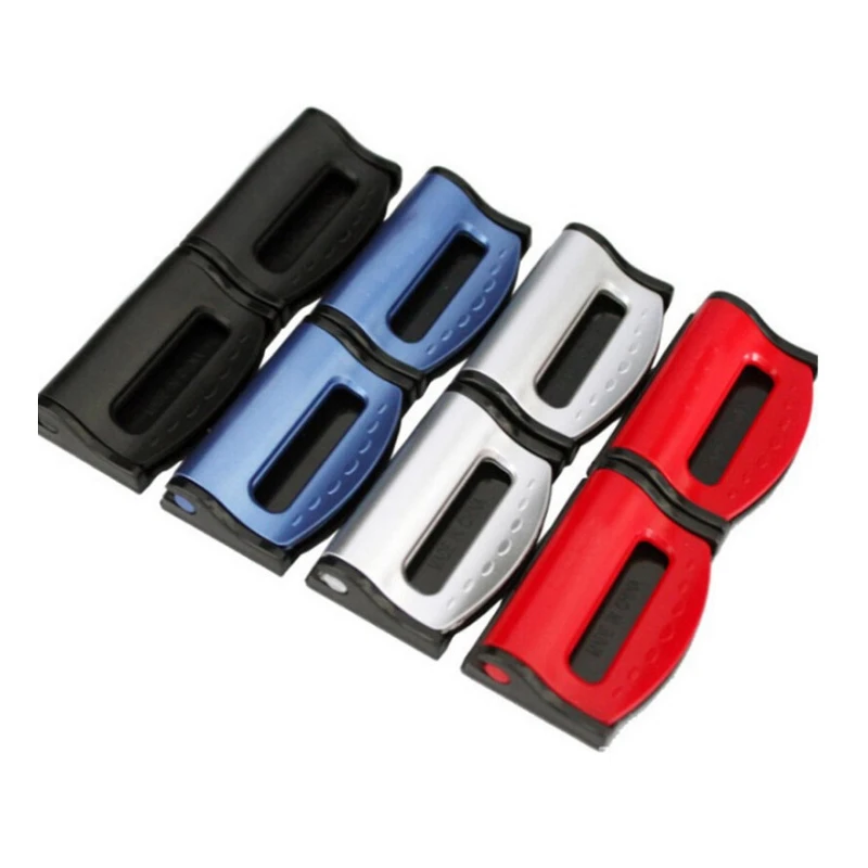 Clips universales cinturones de seguridad de hebilla de tope ajustable de plástico, 4 colores, accesorios interiores, estilo de coche, 2 uds.|Cinturones de seguridad y amortiguación| - AliExpress