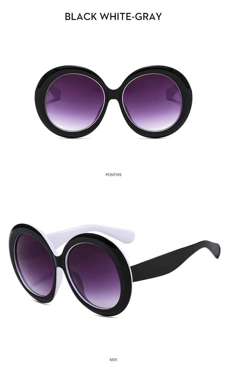 JNPCXI Oversized Round Sunglasses Women Men Luxury Brand Big