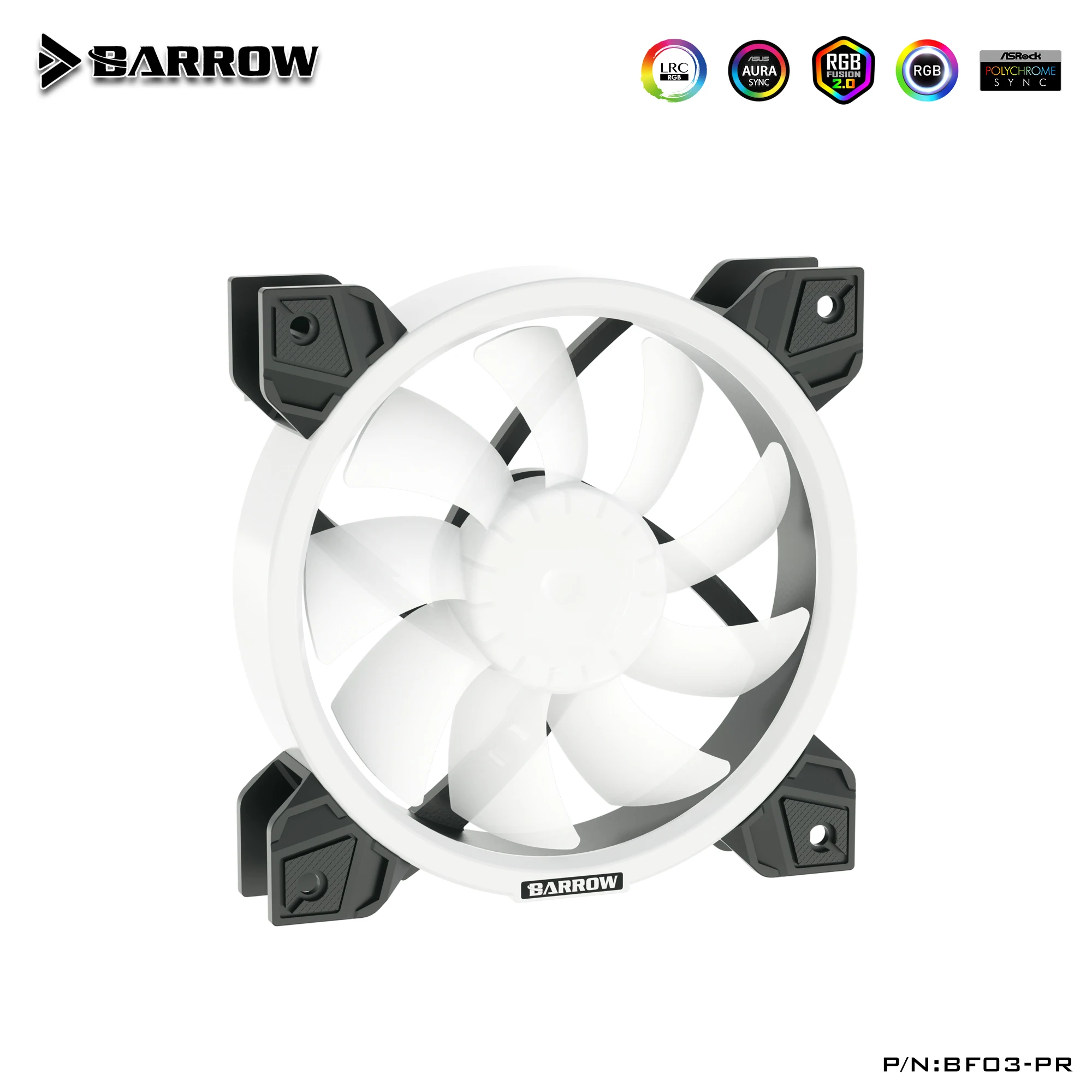 Barrow Bf03pr Water Cooling Fan Pwm Aurora Rgb Adjustable Ring Effect