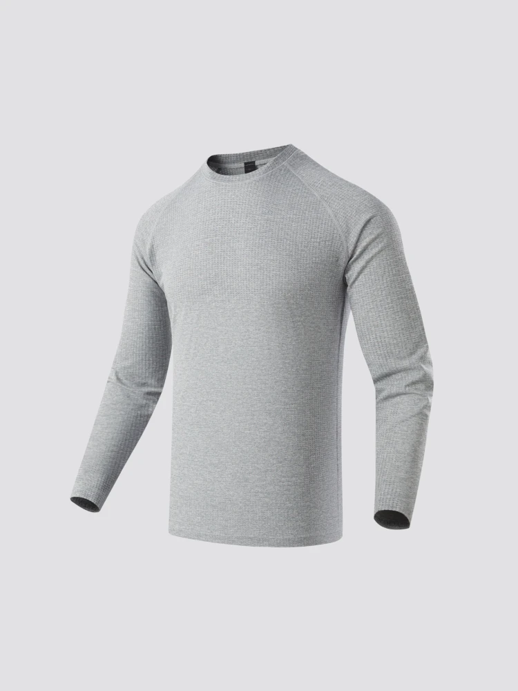 Italian Luxury Breathable Comfortable Men's round Ne Long Sve T-irt Spring Summer Basic Versatile Casual Sports Top
