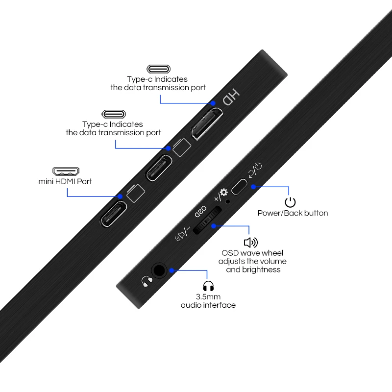 VESA LCD ޴ , 1080p Ǯ HD IPS ÷, PS4, PS5, Xbox, TV ڽ, º, ƮϿ, HDIM CŸ , 11.6 ġ