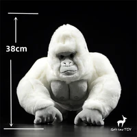 Albino Gorilla High Fidelity Anime Cute Ape Plushie Silverback Plush Toys Lifelike Animals Simulation Stuffed Doll Kawai Toy Gif 2