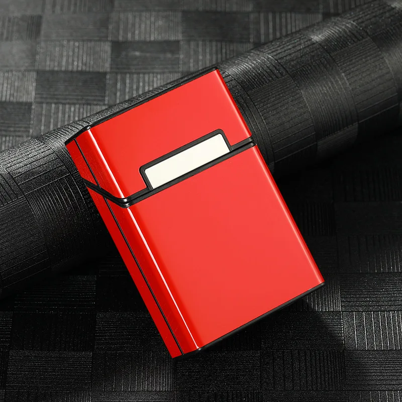Aluminum Alloy Thick 20 Cigarette Case Simple Solid Color Waterproof Hard Shell Cigarette Accessories 4